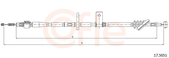 Cable, parking brake - 17.5051 COFLE