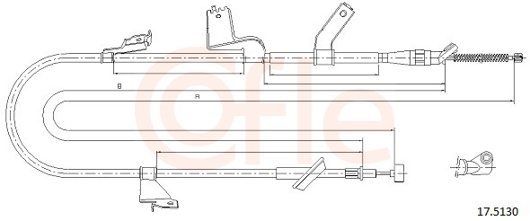 Cable, parking brake - 17.5130 COFLE