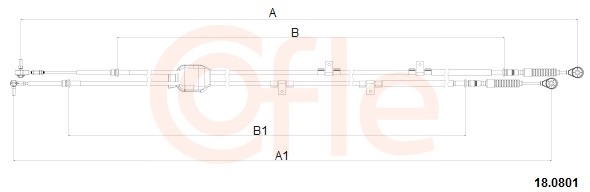 Cable, manual transmission - 18.0801 COFLE