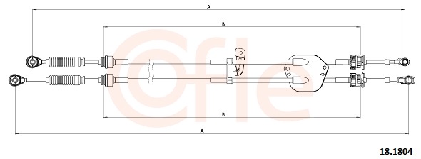 Cable, manual transmission - 18.1804 COFLE