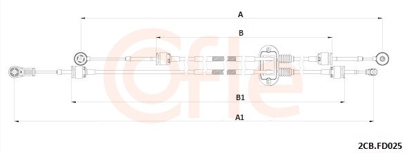 Cable, manual transmission - 2CB.FD025 COFLE