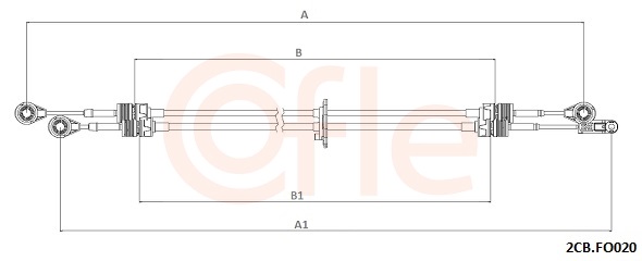 Cable, manual transmission - 2CB.FO020 COFLE