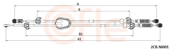 Cable, manual transmission - 2CB.NI001 COFLE