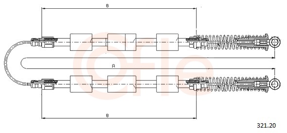 Cable, parking brake - 321.20 COFLE