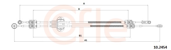 Cable, manual transmission - 92.10.2454 COFLE