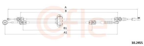 Cable, manual transmission - 92.10.2455 COFLE