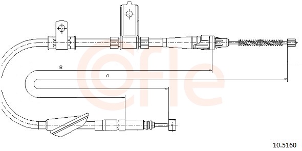 Cable, parking brake - 92.10.5160 COFLE