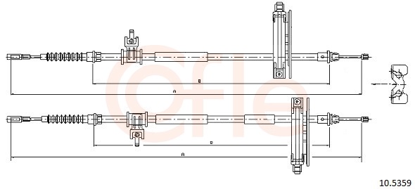 Cable, parking brake - 92.10.5359 COFLE