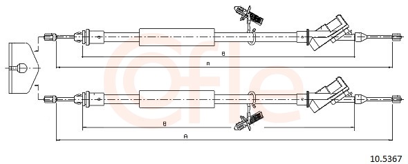 Cable, parking brake - 92.10.5367 COFLE