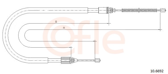 Cable, parking brake - 92.10.6692 COFLE