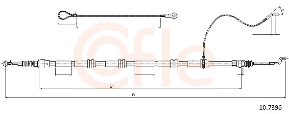 Cable, parking brake - 92.10.7396 COFLE