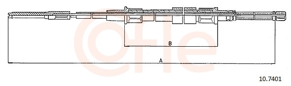 Cable, parking brake - 92.10.7401 COFLE