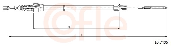 Cable, parking brake - 92.10.7406 COFLE