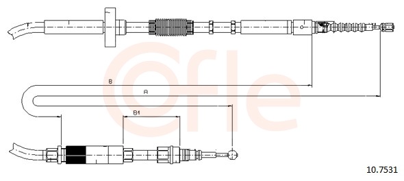Cable, parking brake - 92.10.7531 COFLE