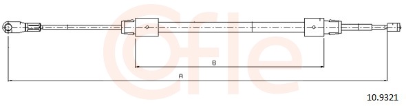 Cable, parking brake - 92.10.9321 COFLE