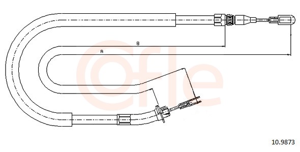 Cable, parking brake - 92.10.9873 COFLE