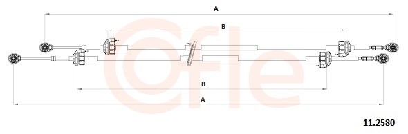 Cable, manual transmission - 92.11.2580 COFLE