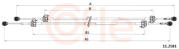 Cable, manual transmission - 92.11.2581 COFLE