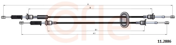 Cable, manual transmission - 92.11.2886 COFLE