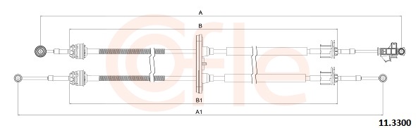 Cable, manual transmission - 92.11.3300 COFLE