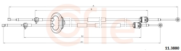 Cable, manual transmission - 92.11.3880 COFLE