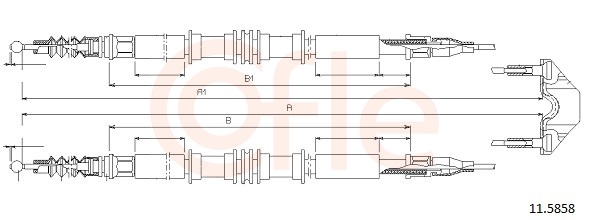Cable, parking brake - 92.11.5858 COFLE