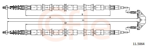 Cable, parking brake - 92.11.5864 COFLE