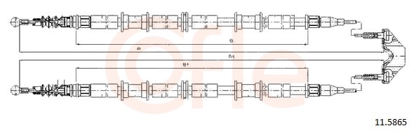 Cable, parking brake - 92.11.5865 COFLE