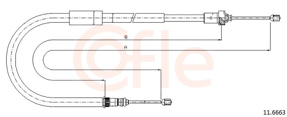 Cable, parking brake - 92.11.6663 COFLE