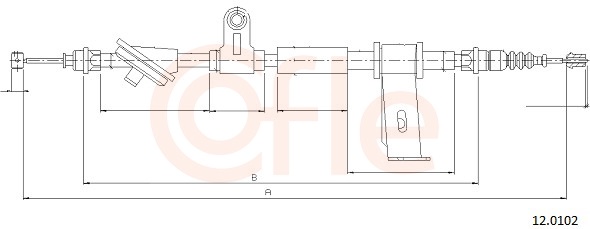 Cable, parking brake - 92.12.0102 COFLE
