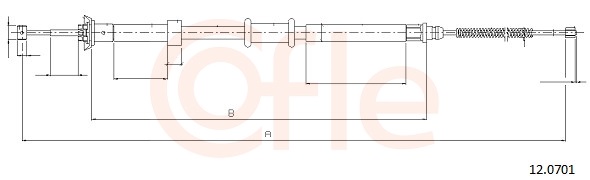 Cable, parking brake - 92.12.0701 COFLE