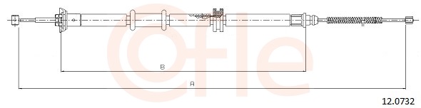 Cable, parking brake - 92.12.0732 COFLE