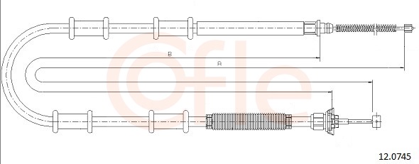 Cable, parking brake - 92.12.0745 COFLE