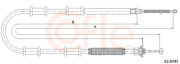 Cable, parking brake - 92.12.0747 COFLE