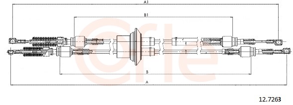 Cable, manual transmission - 92.12.7263 COFLE
