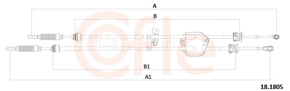 Cable, manual transmission - 92.18.1805 COFLE