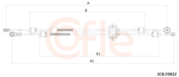 Cable, manual transmission - 92.2CB.FD022 COFLE