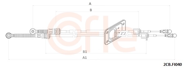 Cable, manual transmission - 92.2CB.FI040 COFLE