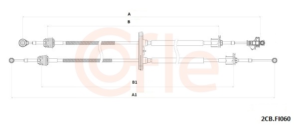 Cable, manual transmission - 92.2CB.FI060 COFLE