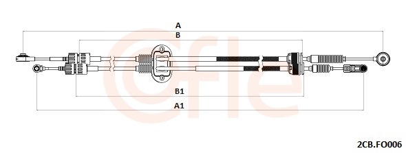 Cable, manual transmission - 92.2CB.FO006 COFLE