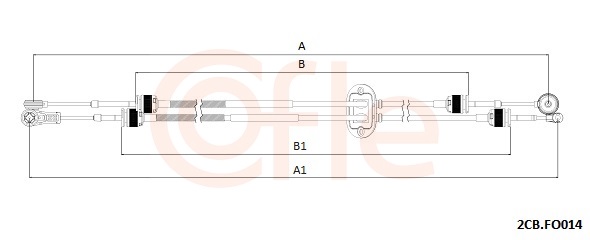 Cable, manual transmission - 92.2CB.FO014 COFLE