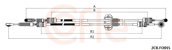 Cable, manual transmission - 92.2CB.FO015 COFLE