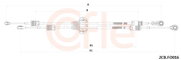 Cable, manual transmission - 92.2CB.FO016 COFLE