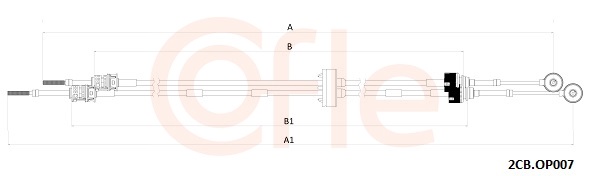 Cable, manual transmission - 92.2CB.OP007 COFLE