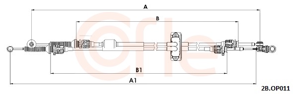 Cable, manual transmission - 92.2CB.OP011 COFLE
