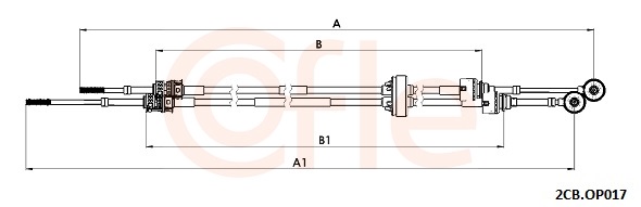 Cable, manual transmission - 92.2CB.OP017 COFLE