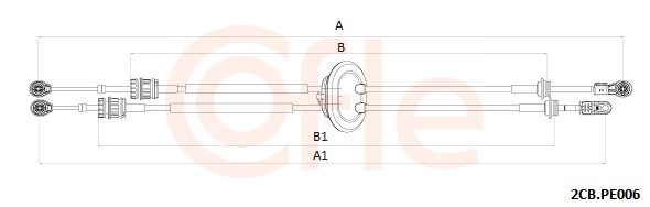 Cable, manual transmission - 92.2CB.PE006 COFLE