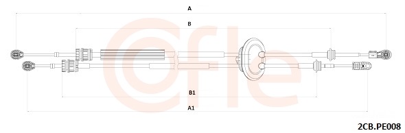 Cable, manual transmission - 92.2CB.PE008 COFLE