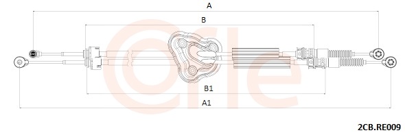 Cable, manual transmission - 92.2CB.RE009 COFLE