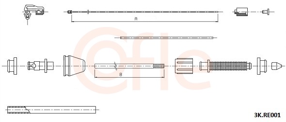 Accelerator Cable - 92.3K.RE001 COFLE